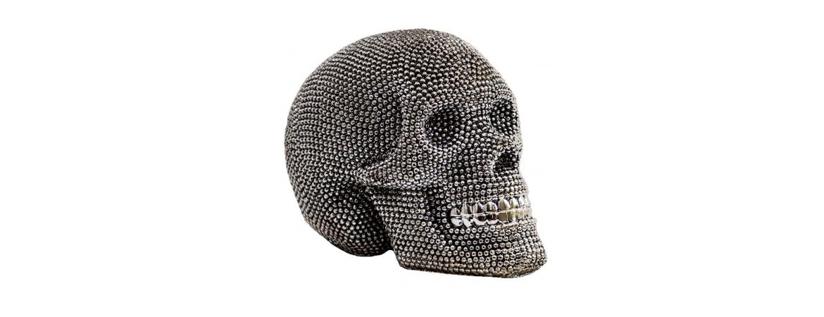 Silver Beaded Skull