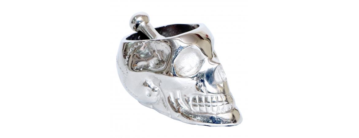 Silver Skull H19cm