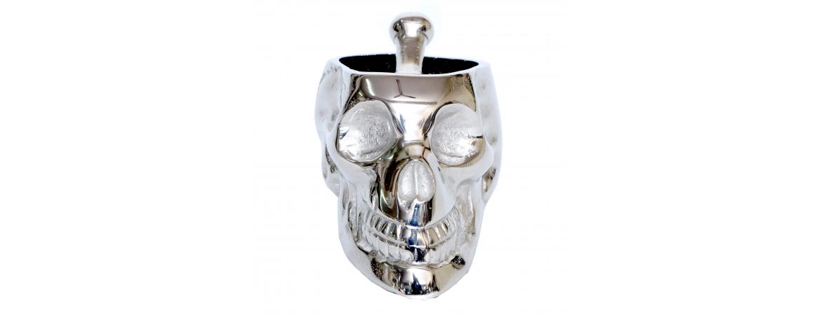 Silver Skull H19cm