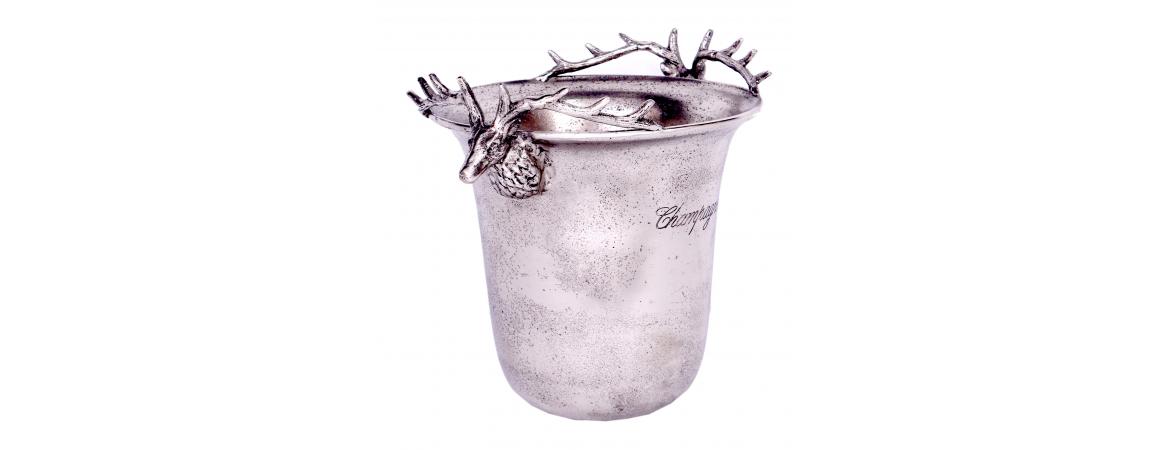 Rustic Wine/Champagne Cooler with Deer Handles