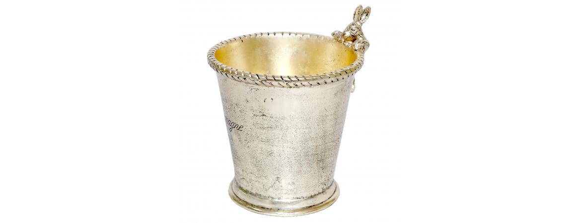 Champagne Cooler with Rabbit Detail - Antique Gold colour