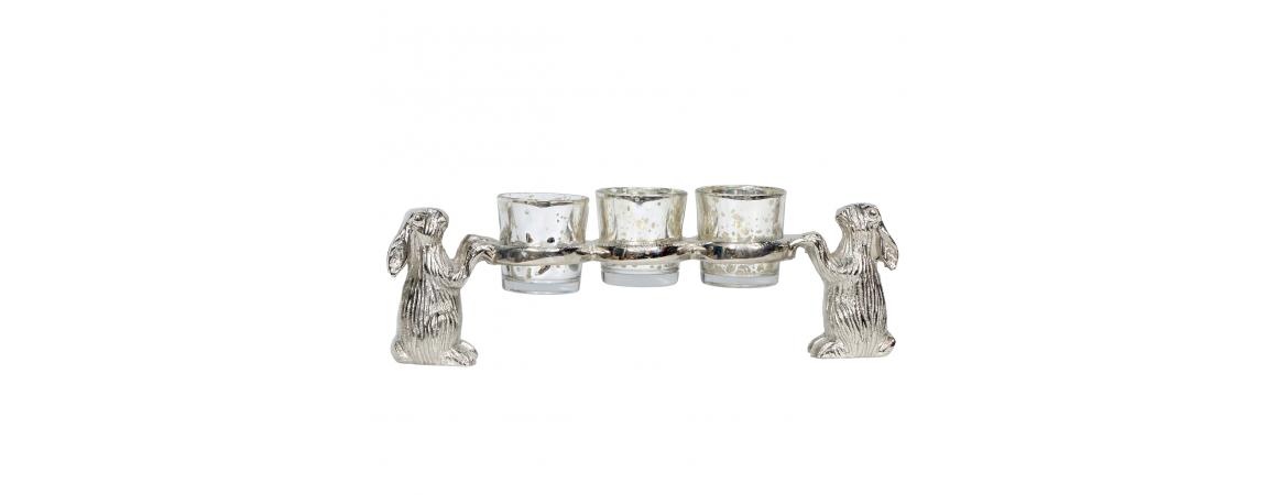 Rabbit Tealight Holder for 3 Candles