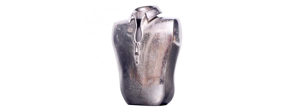 Male Silhouette Vase in Silver