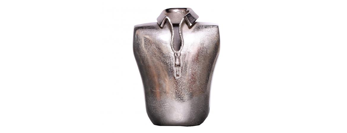 Male Silhouette Vase in Silver