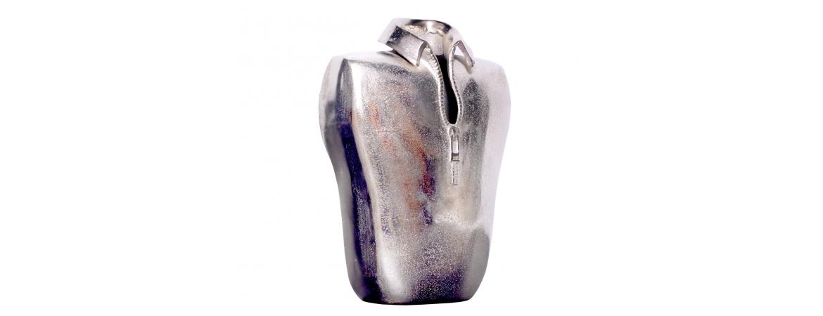 Male Silhouette Vase in Silver