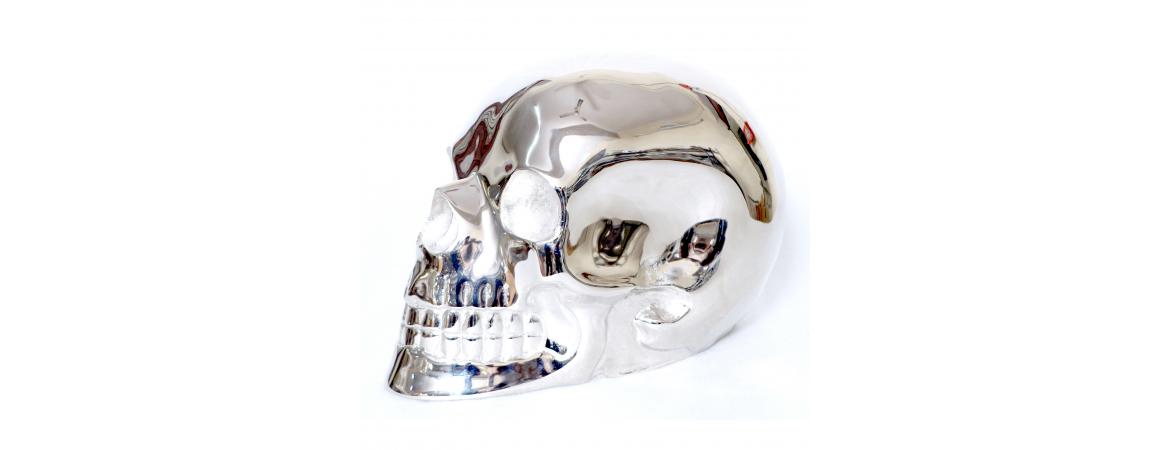 Silver Skull H17cm