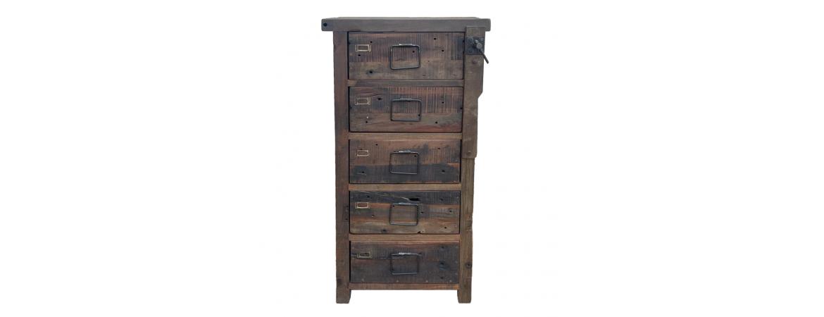 Reclaimed Wooden & Metal Chest of Drawers