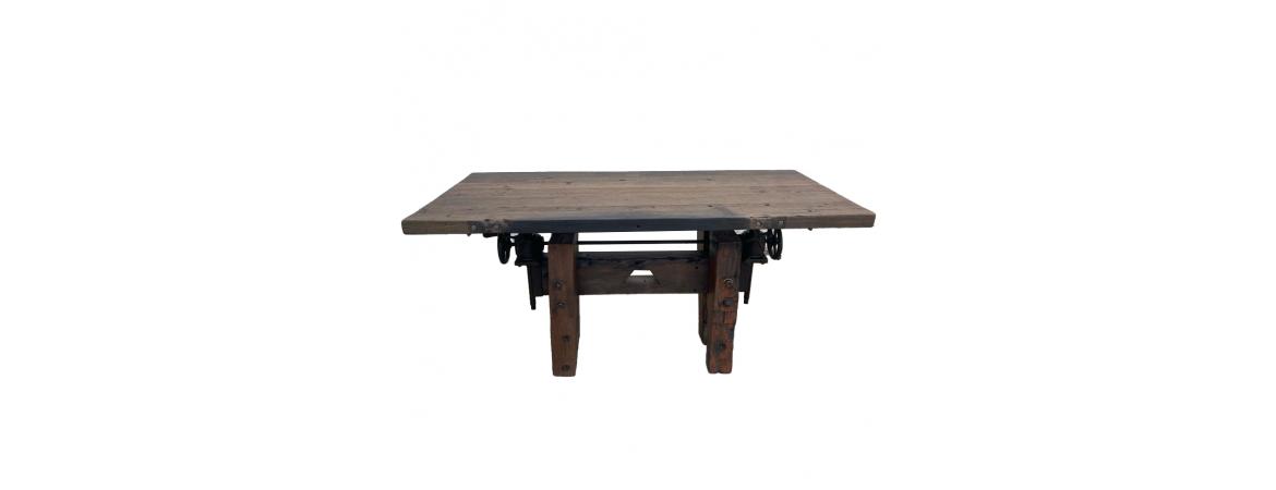 Adjustable Reclaimed Wood and Metal Table