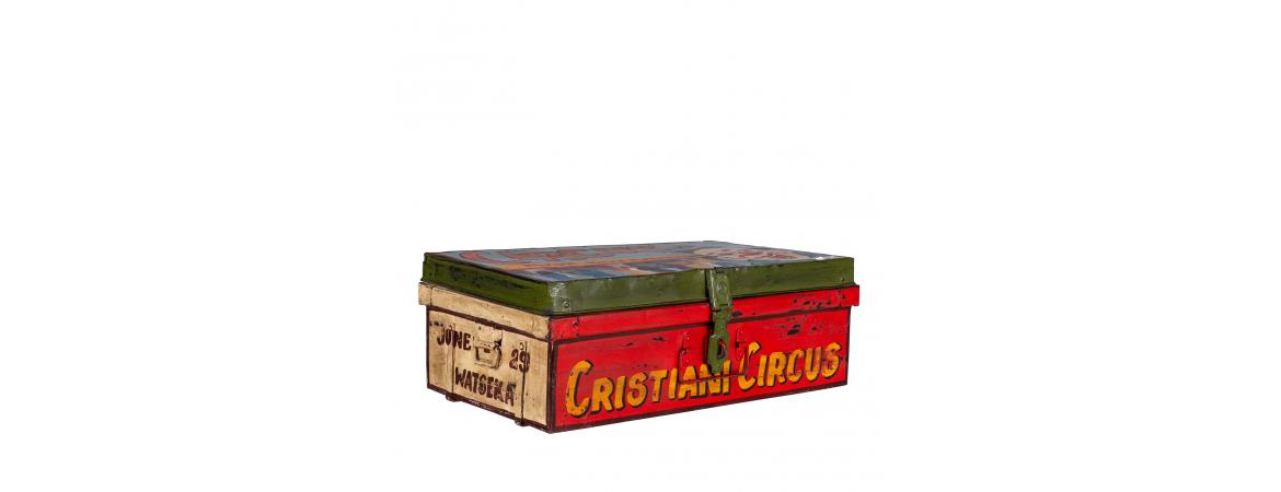 Hand Painted Circus Iron Trunk