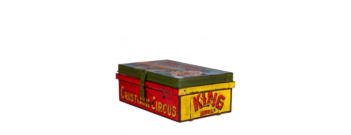 Hand Painted Circus Iron Trunk