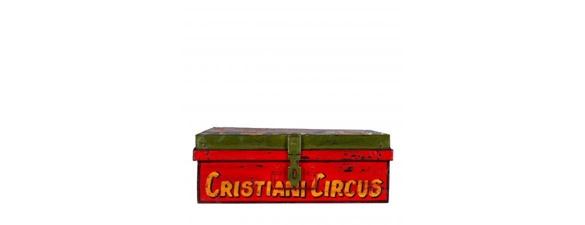 Hand Painted Circus Iron Trunk