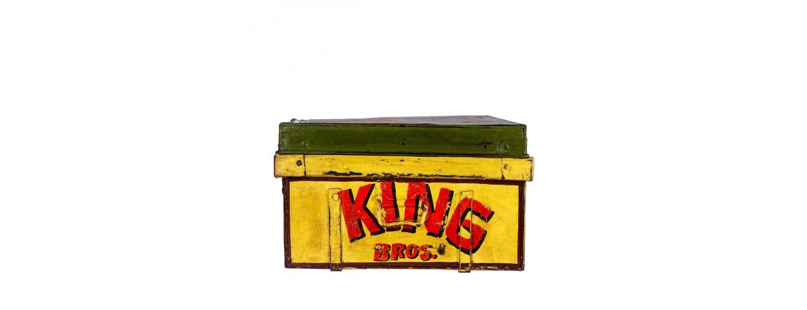 Hand Painted Circus Iron Trunk