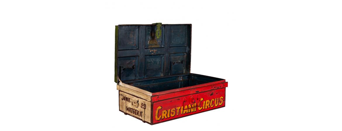 Hand Painted Circus Iron Trunk