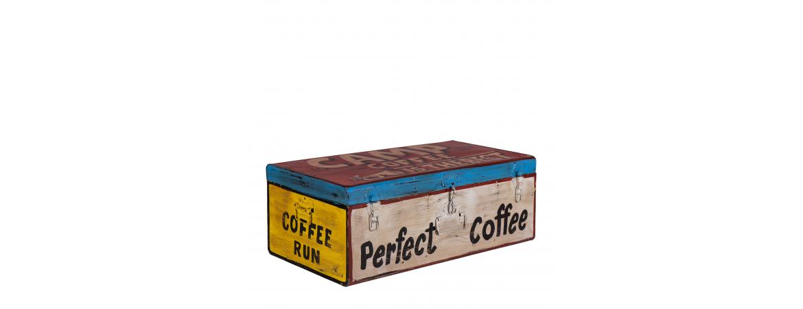 Hand Painted Iron Trunk Coffee