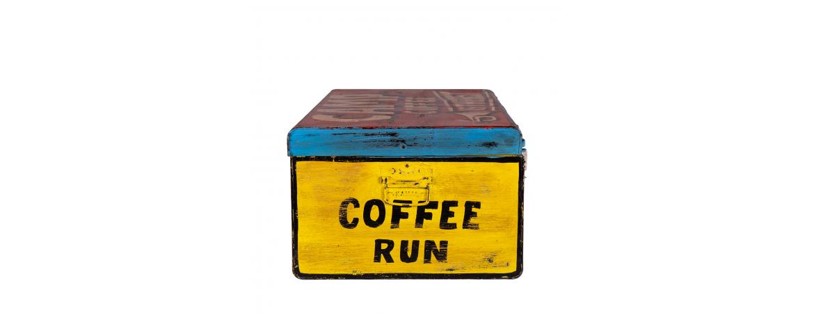 Hand Painted Iron Trunk Coffee