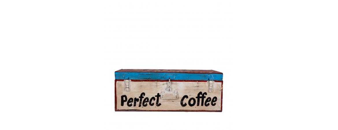 Hand Painted Iron Trunk Coffee