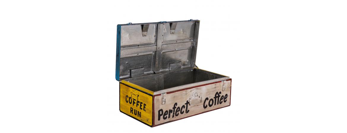 Hand Painted Iron Trunk Coffee