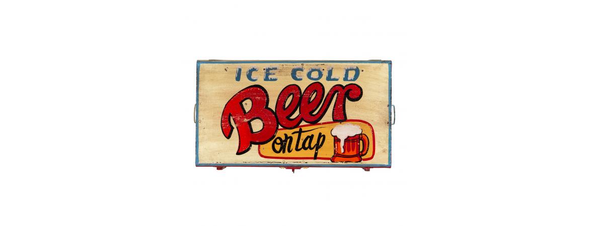 Hand Painted Iron Trunk Beer