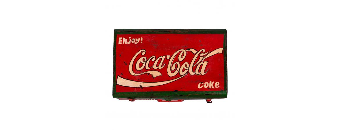 Hand Painted Iron Trunk Coca Cola