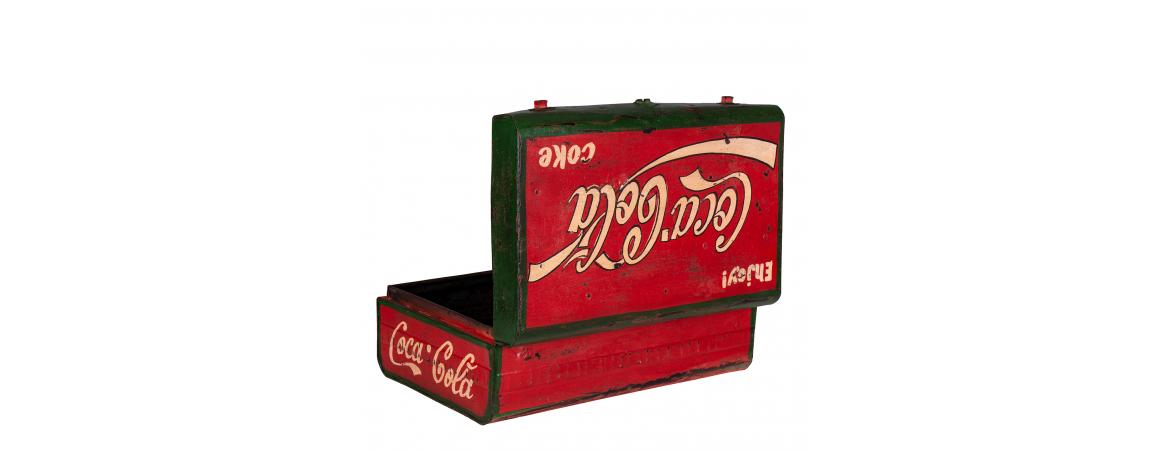 Hand Painted Iron Trunk Coca Cola