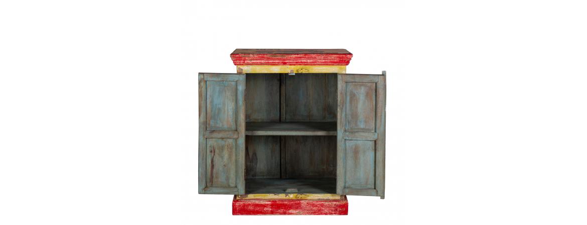 Hand Painted Vintage Ad 2 Door Cabinet