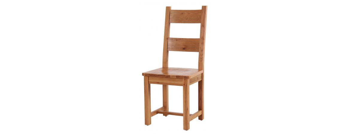 Horizontal Slats Dining Chair with Timber Seat