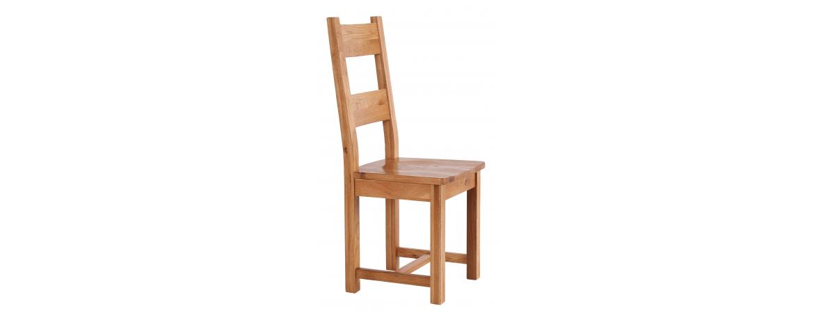 Horizontal Slats Dining Chair with Timber Seat
