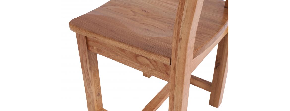 Horizontal Slats Dining Chair with Timber Seat