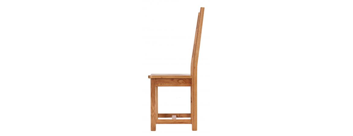 Horizontal Slats Dining Chair with Timber Seat