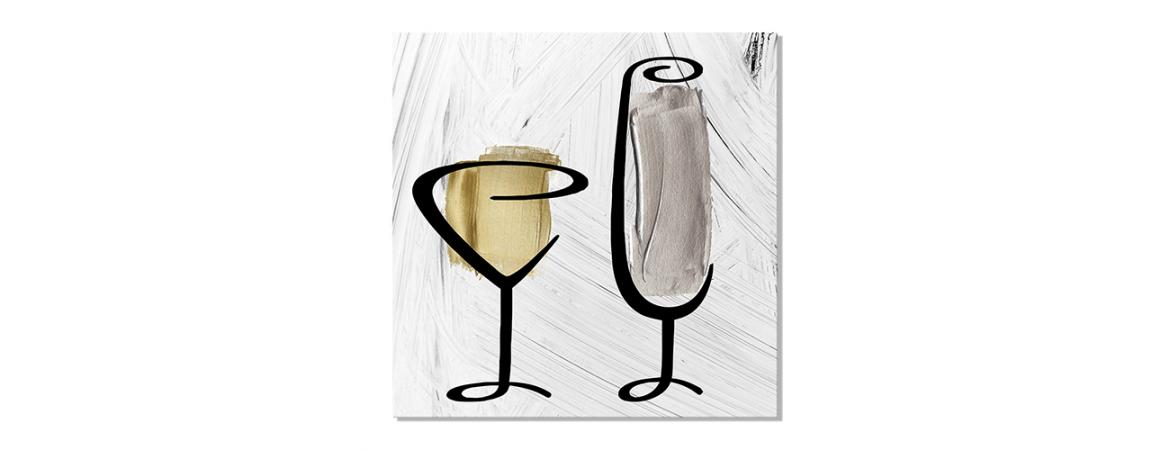 Brushstrokes Painted Cocktail Canvas Print