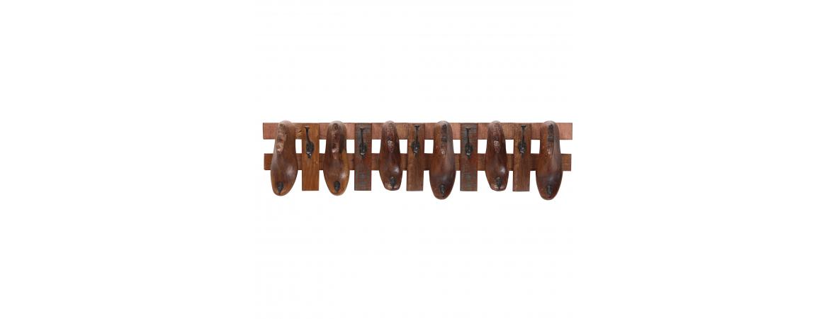 Coat Rack made from 6 Antique Shoe Moulds