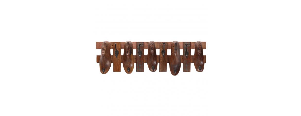 Coat Rack made from 5 Antique Shoe Moulds