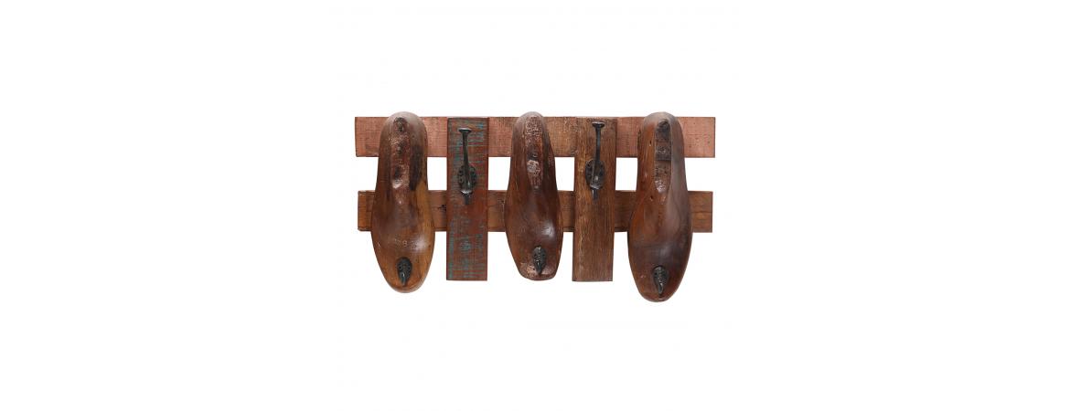 Coat Rack made from 3 Antique Shoe Moulds