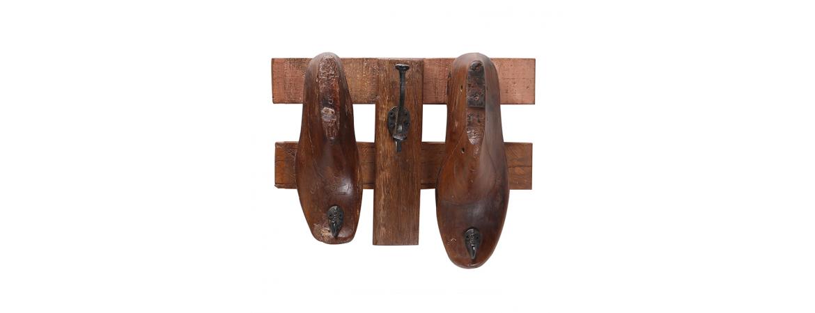 Coat Rack made from 2 Antique Shoe Moulds