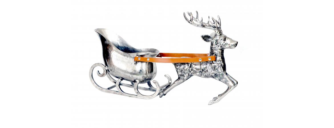 Reindeer and Sleigh H53cm