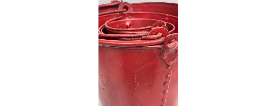 Set of 4 Red Hand Painted GWR Buckets