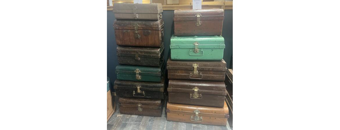 Assorted Antique Iron Trunk