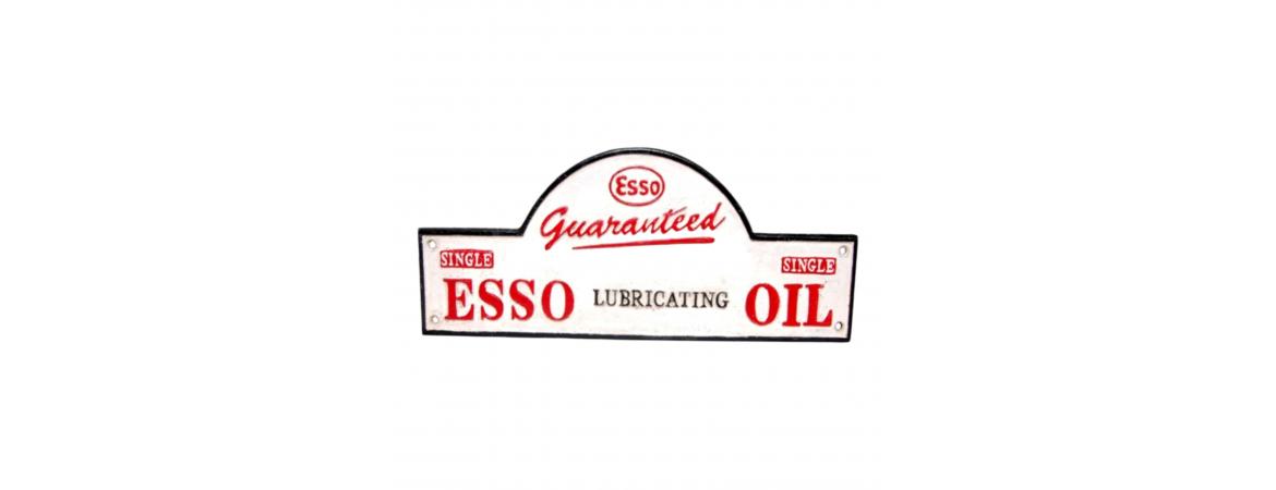Esso Lubrication Domed Wall Plaque - Cast Iron