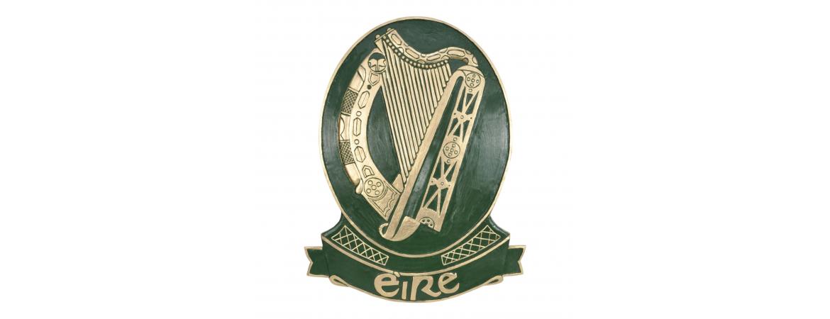 Irish Eire Harp Plaque - Cast Aluminium