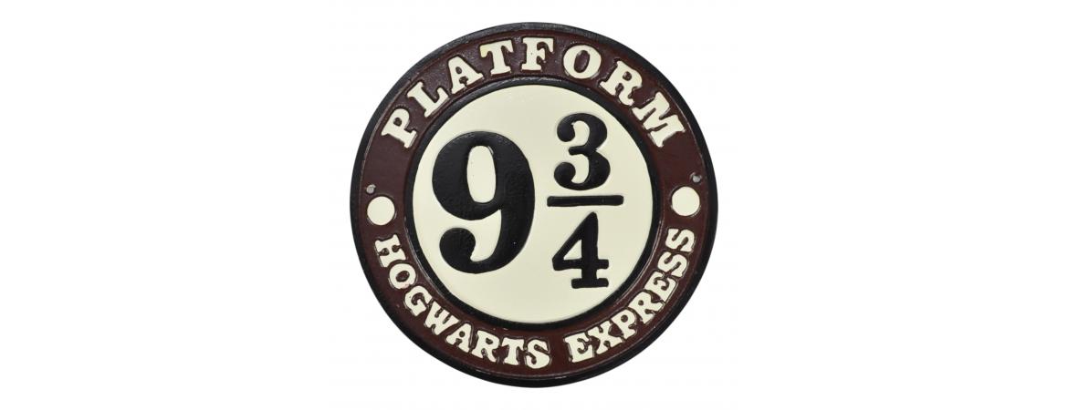 Platform 9 3/4 Hogwart Express Sign - Cast Aluminium