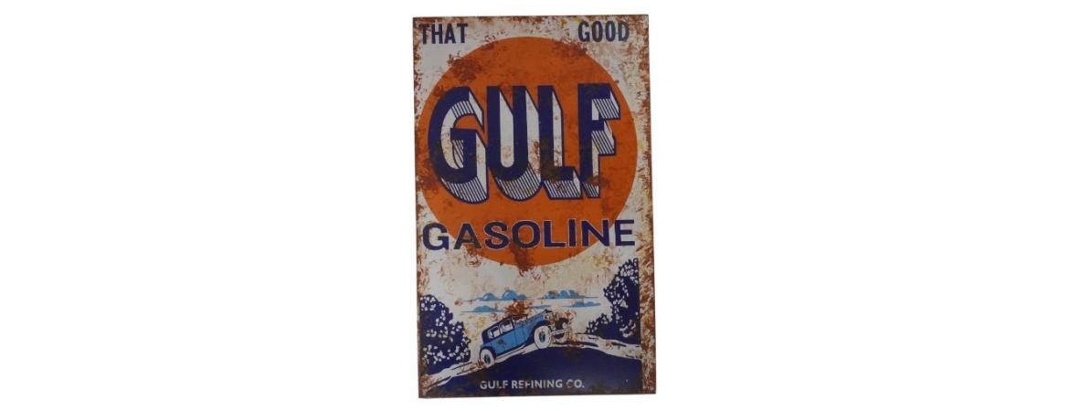 Gulf Gasoline Tin Sign
