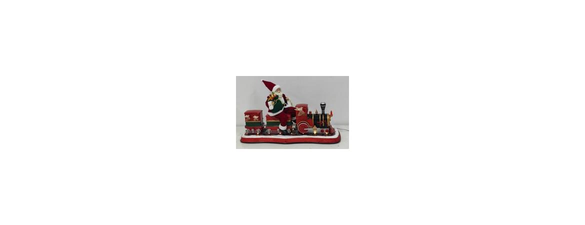 82cm Moving Santa Train with Lights
