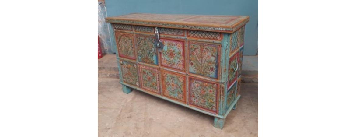 Hand Painted Sideboard with Chest Lid