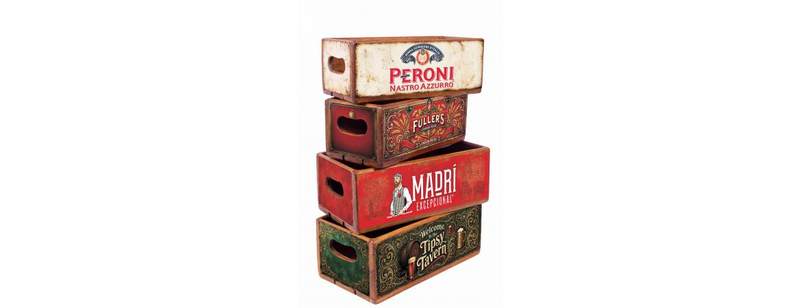 Set of 4 Rectangular Boxes - Tipsy Tavern