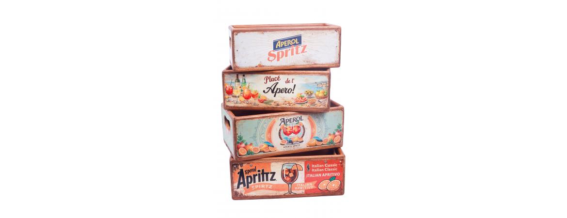 Set of 4 Rectangular Boxes - Aperol