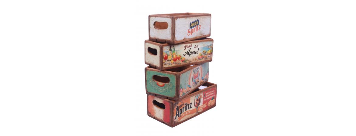 Set of 4 Rectangular Boxes - Aperol