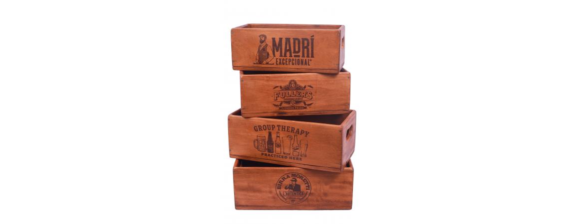 Set of 4 Rectangular Boxes - Birra Moretti