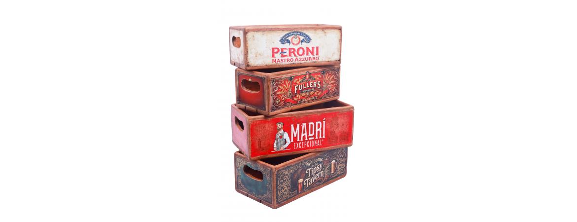 Set of 4 Rectangular Boxes - Tipsy Tavern
