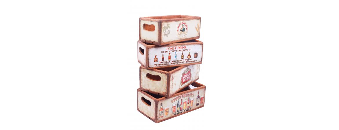 Set of 4 Rectangular Boxes - Beer