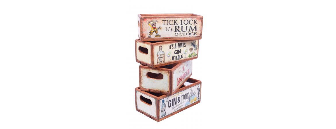 Set of 4 Rectangular Boxes - Gin & Tonic